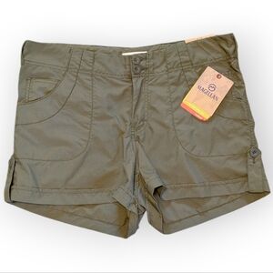 NWT Magellan Women's Shorts Peatmoss Green Drifters Camp Short Outdoor Nylon